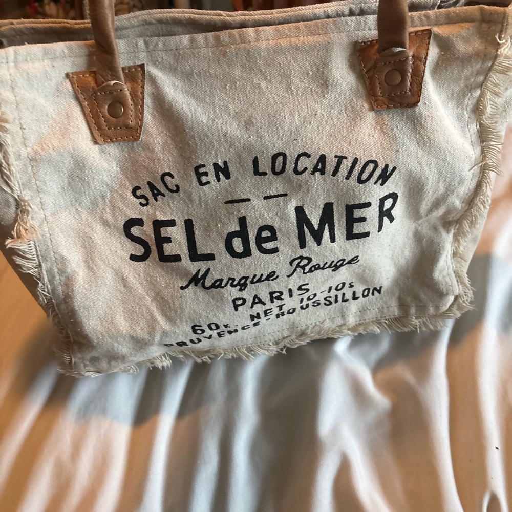 Myra Bag Cream and Brown Tote